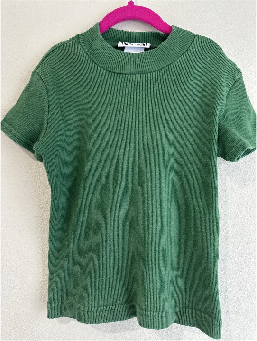 Vintage green ribbed short-sleeve baby tee from American Girl Kids Medium